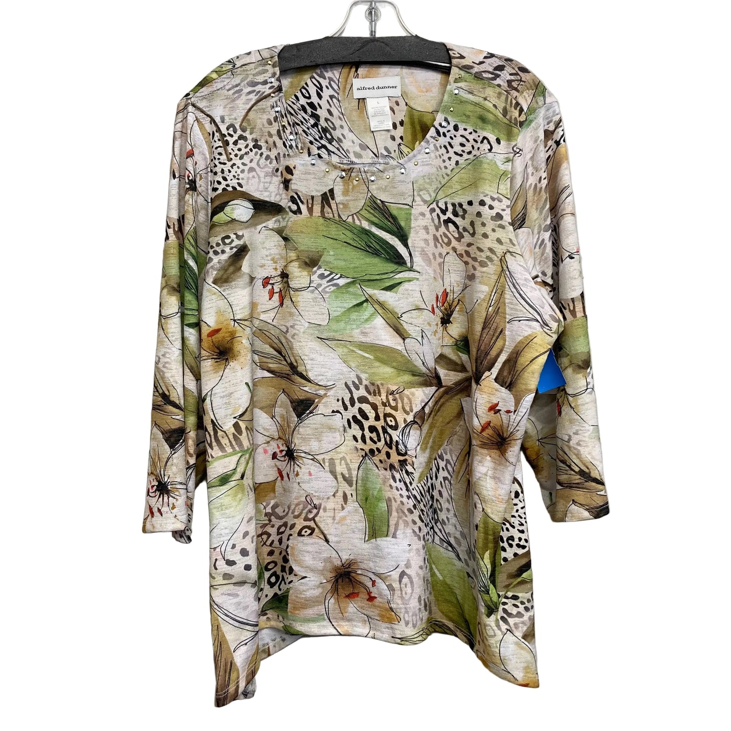 Top 3/4 Sleeve By Alfred Dunner In Multi, Size:L