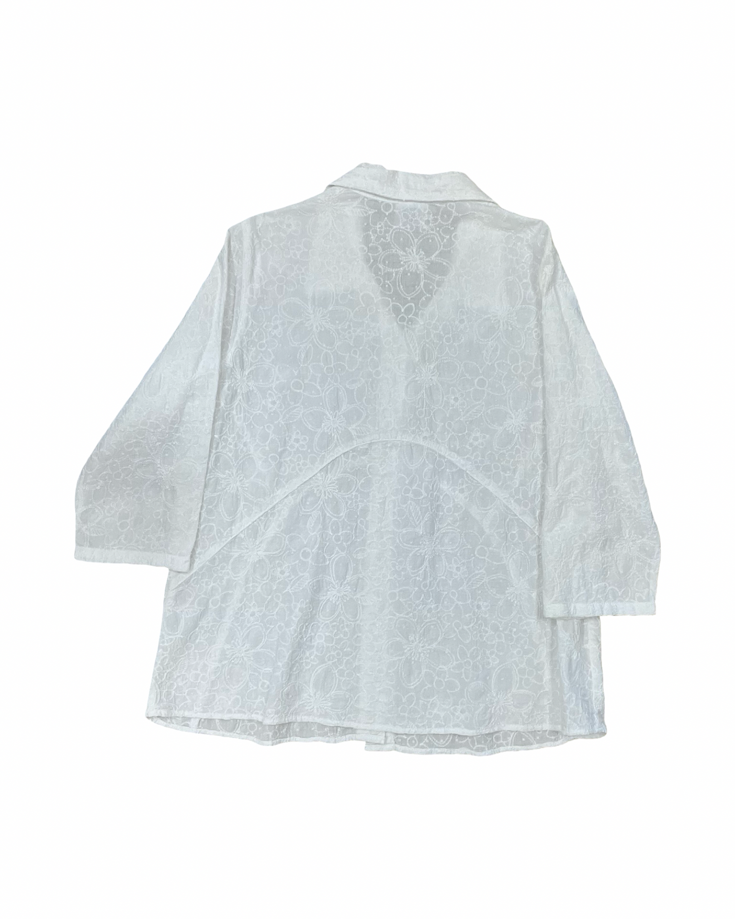 Blouse 3/4 Sleeve By Clothes Mentor In White, Size:S