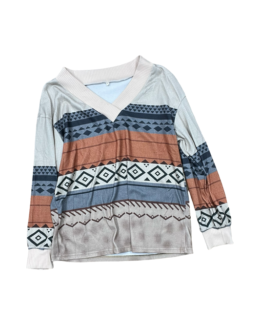 Top Ls By Clothes Mentor In Cream & Tan, Size:L