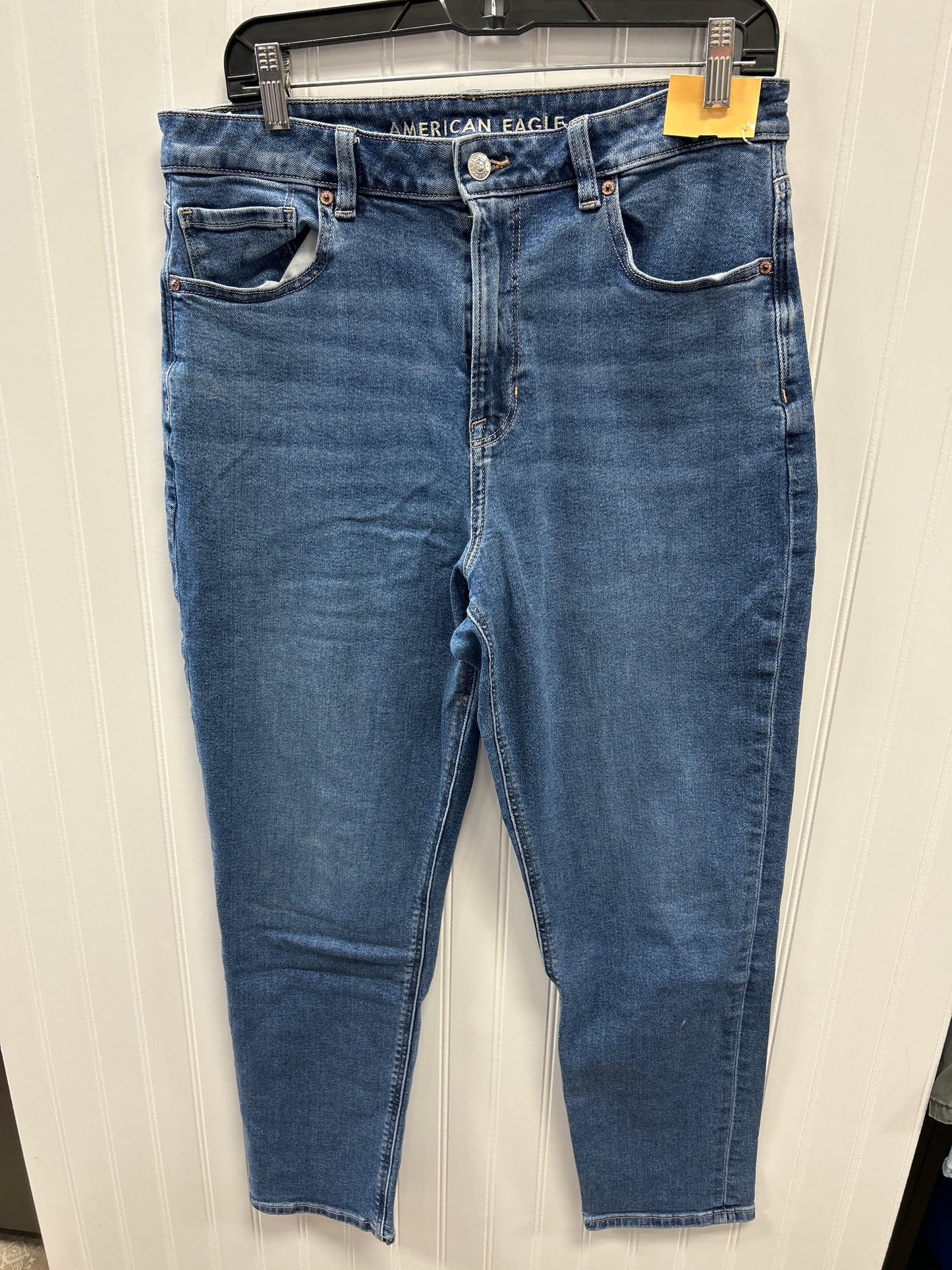Jeans Straight By American Eagle In Blue Denim, Size:12L