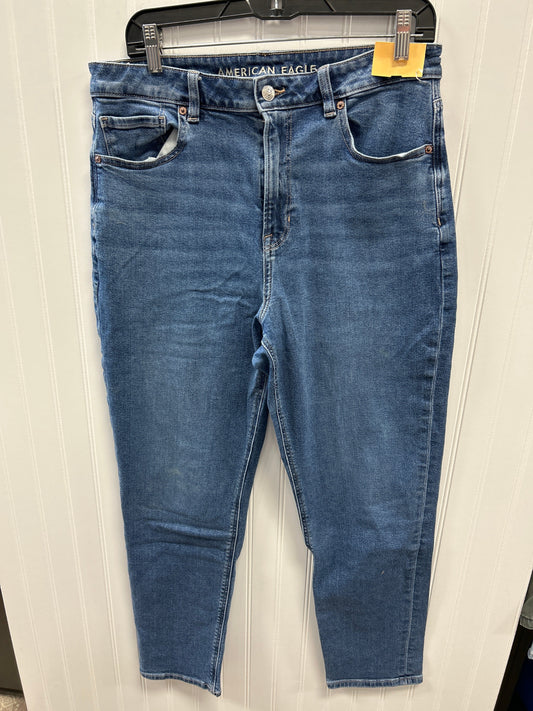 Jeans Straight By American Eagle In Blue Denim, Size:12L
