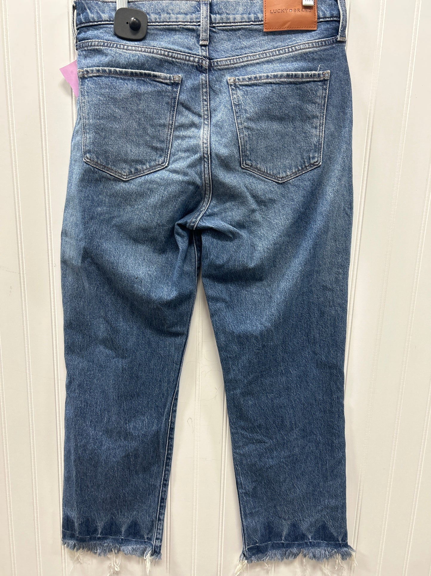 Jeans Straight By Lucky Brand In Blue Denim, Size:8