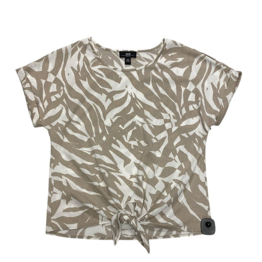 Top Ss By Agb In Tan & White, Size:Mp