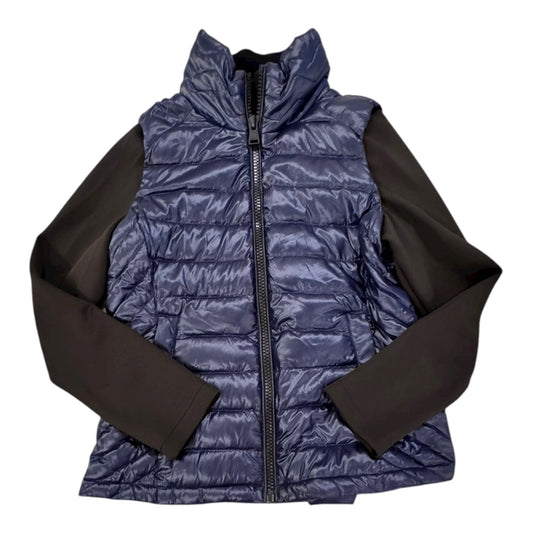 Jacket Puffer & Quilted By Calvin Klein Performance In Black & Blue, Size:S