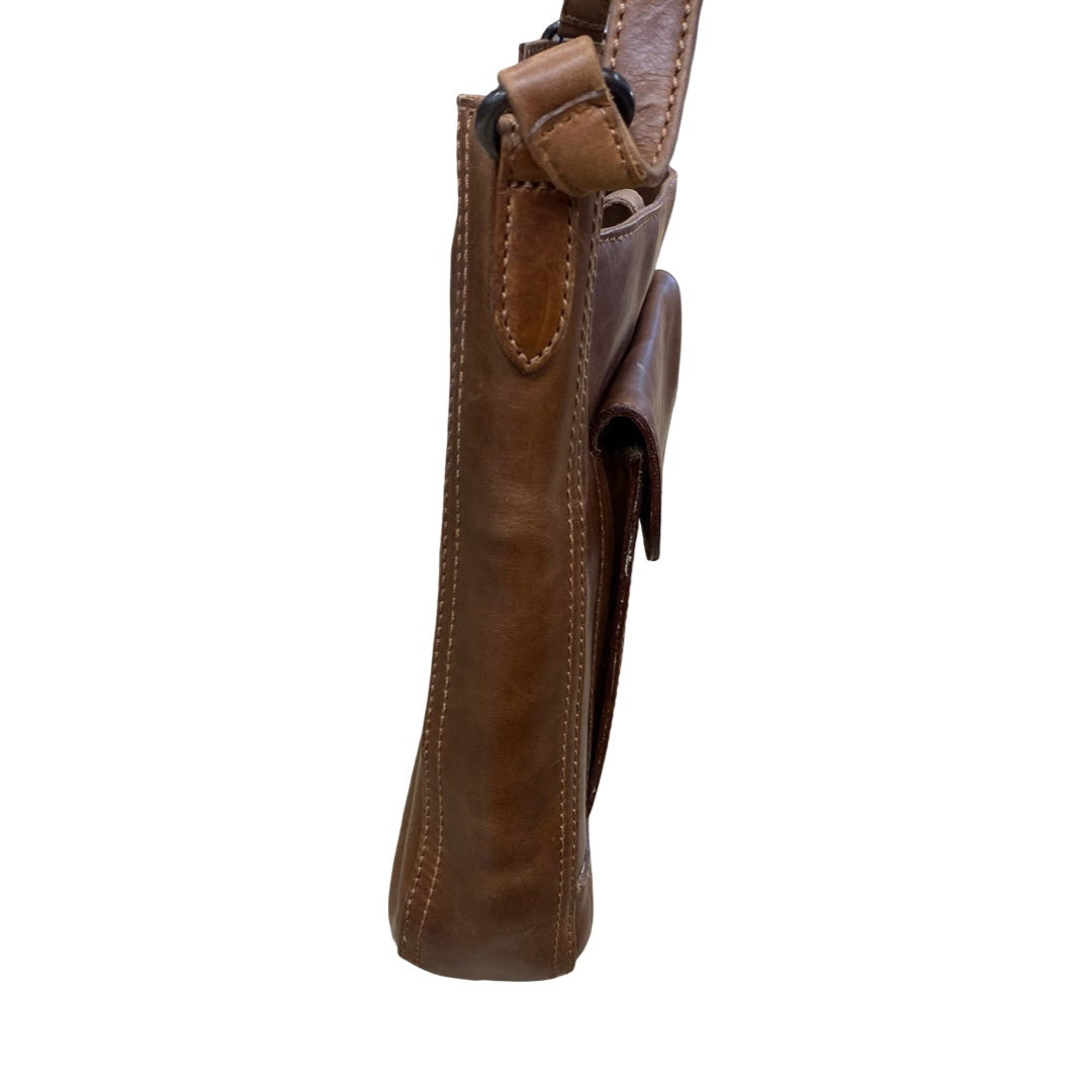 Handbag Leather By Frye In Brown, Size:Medium