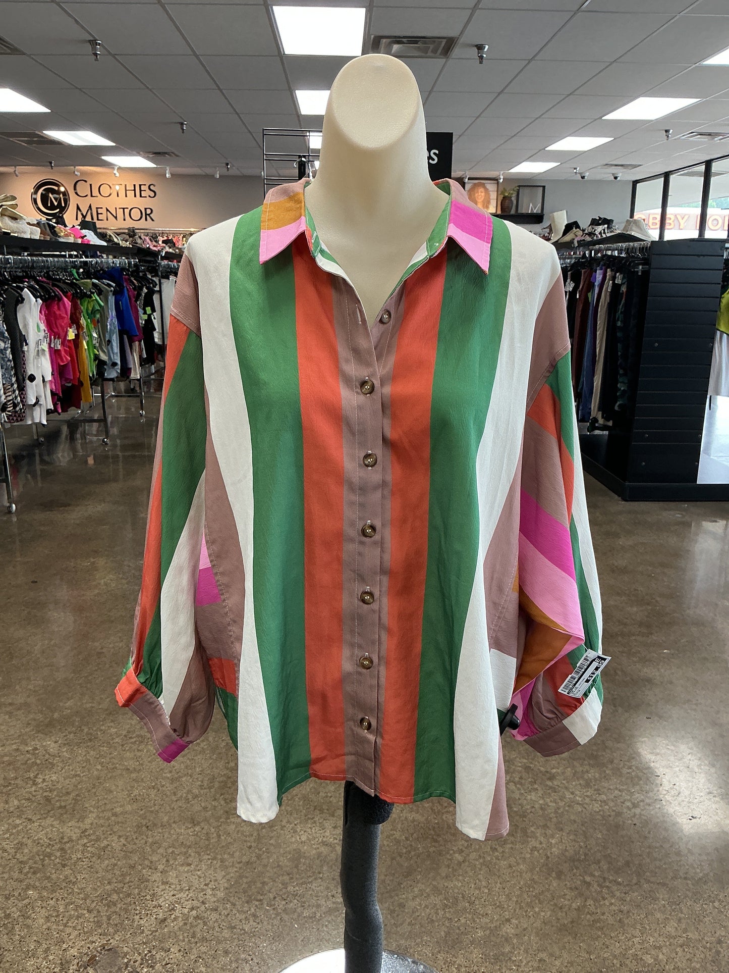 Top Ls By Entro In Striped Pattern, Size:M