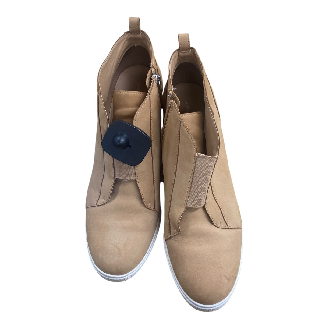 Shoes Sneakers By Linea Paolo In Tan & White, Size:10