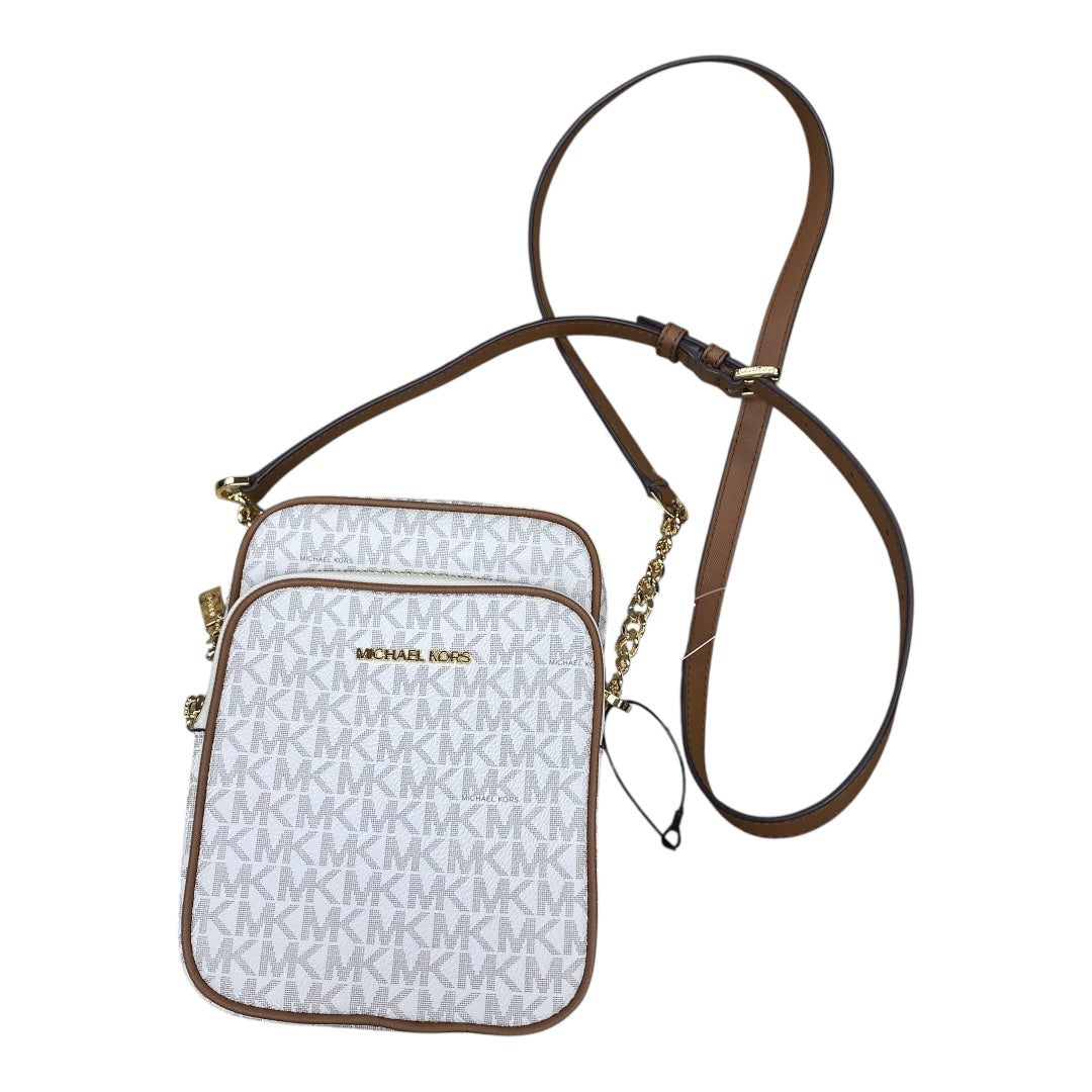 Handbag Designer By Michael Kors In Brown & Cream, Size:Small