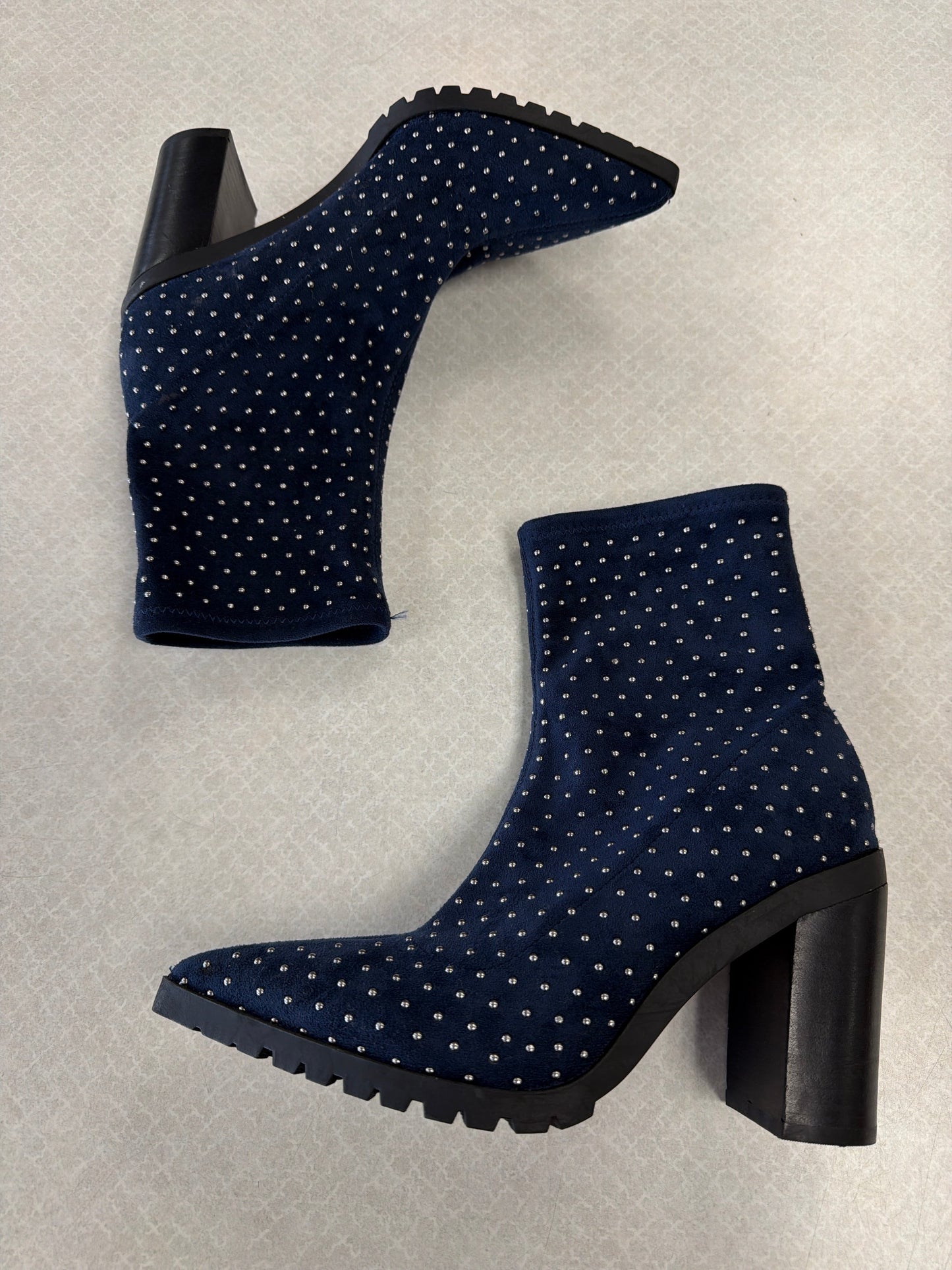 Boots Ankle Heels By Charles By Charles David In Blue, Size:6.5