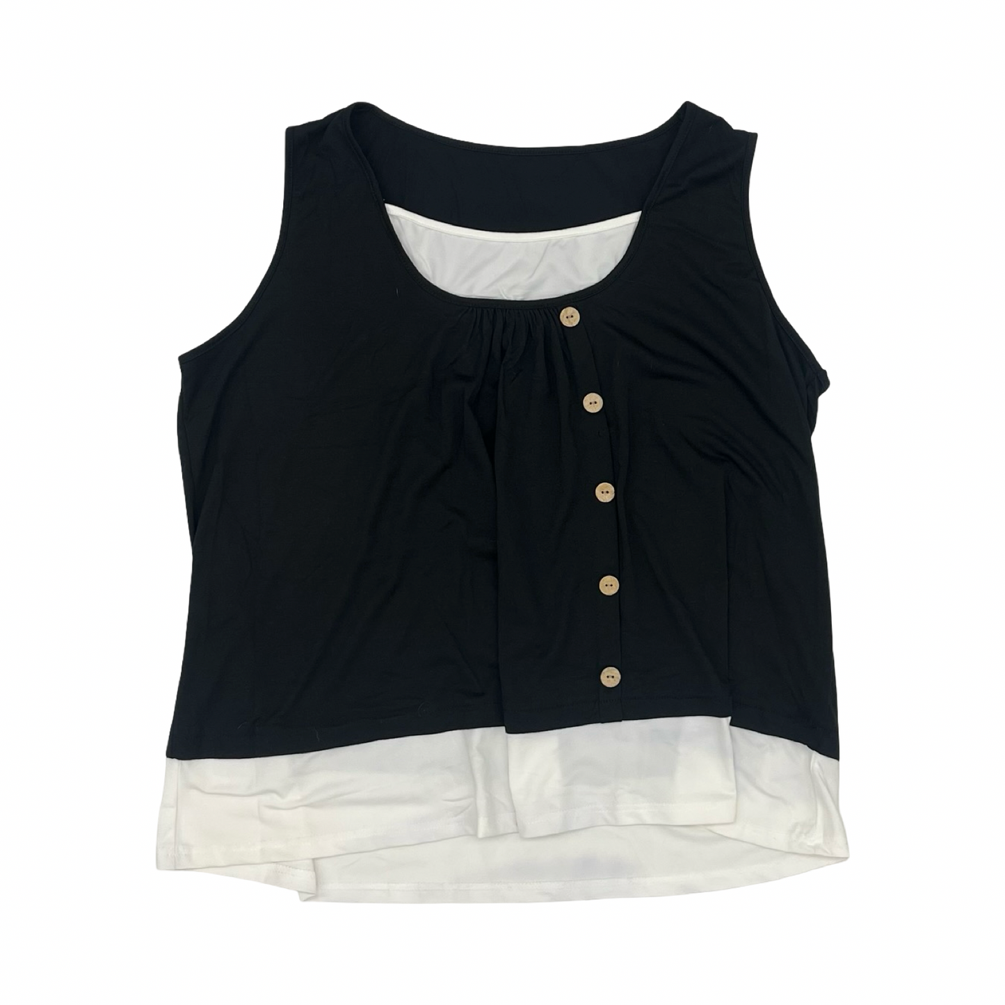 Blouse Sleeveless By Clothes Mentor In Black & White, Size:4X