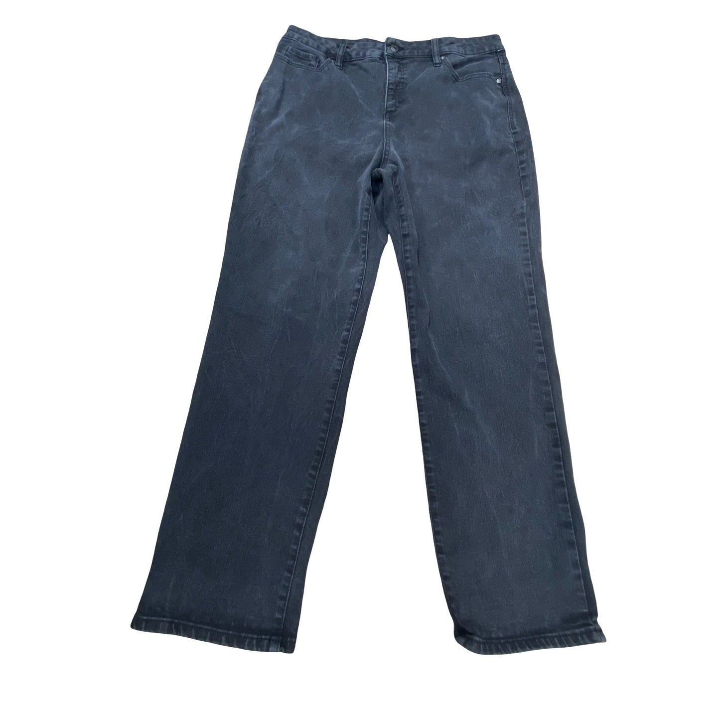 Jeans Straight By Style And Company In Black Denim, Size:16