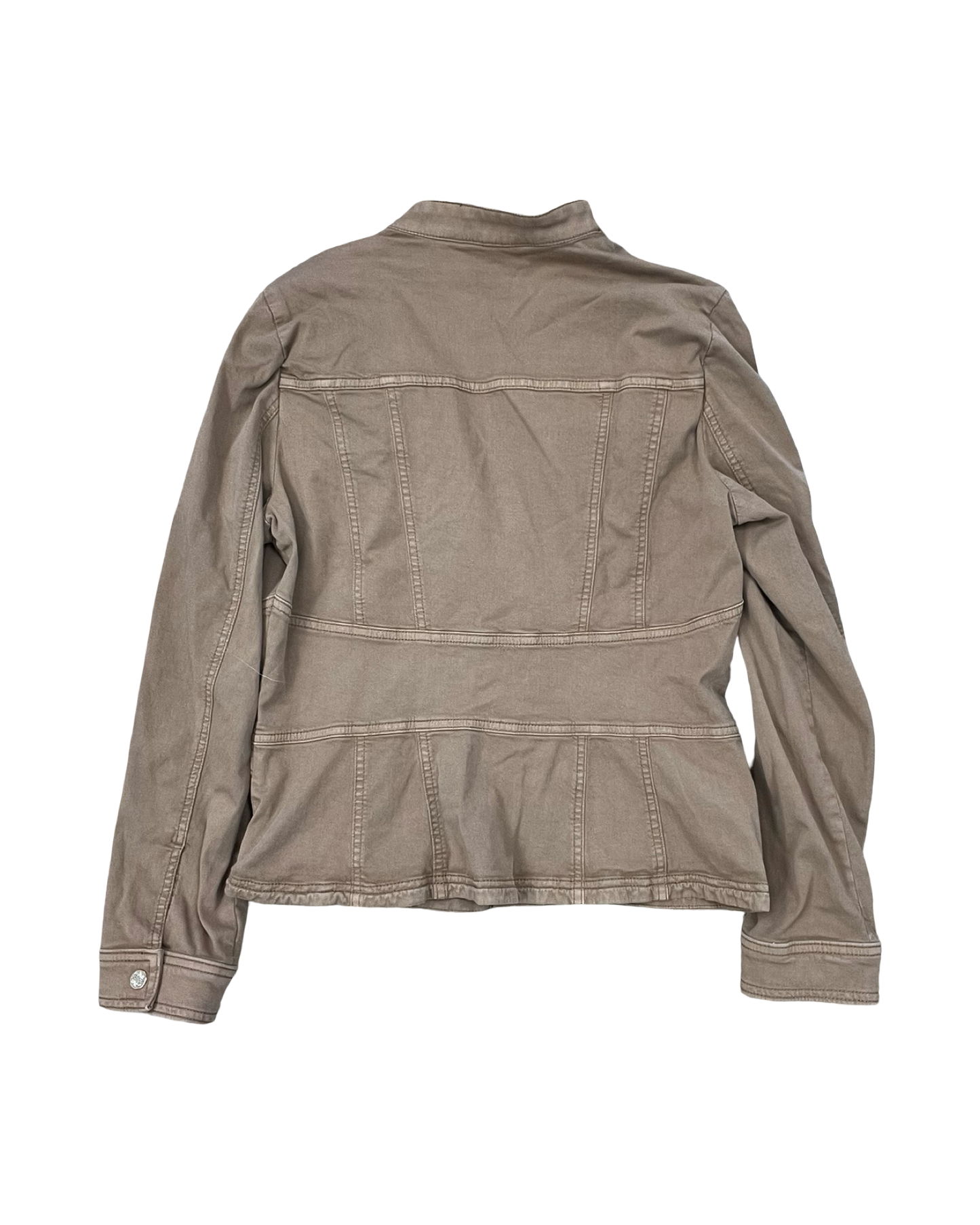 Jacket Denim By White House Black Market In Brown Denim, Size:L