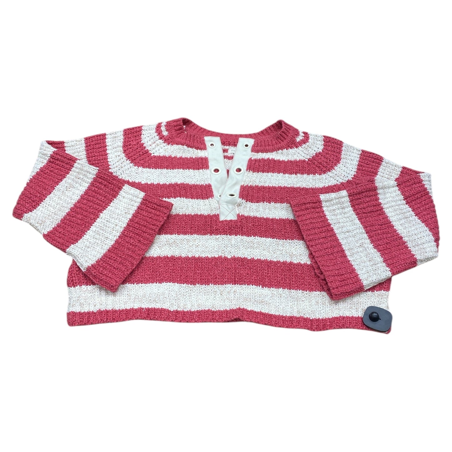 Sweater By Pilcro In Pink & White, Size:M