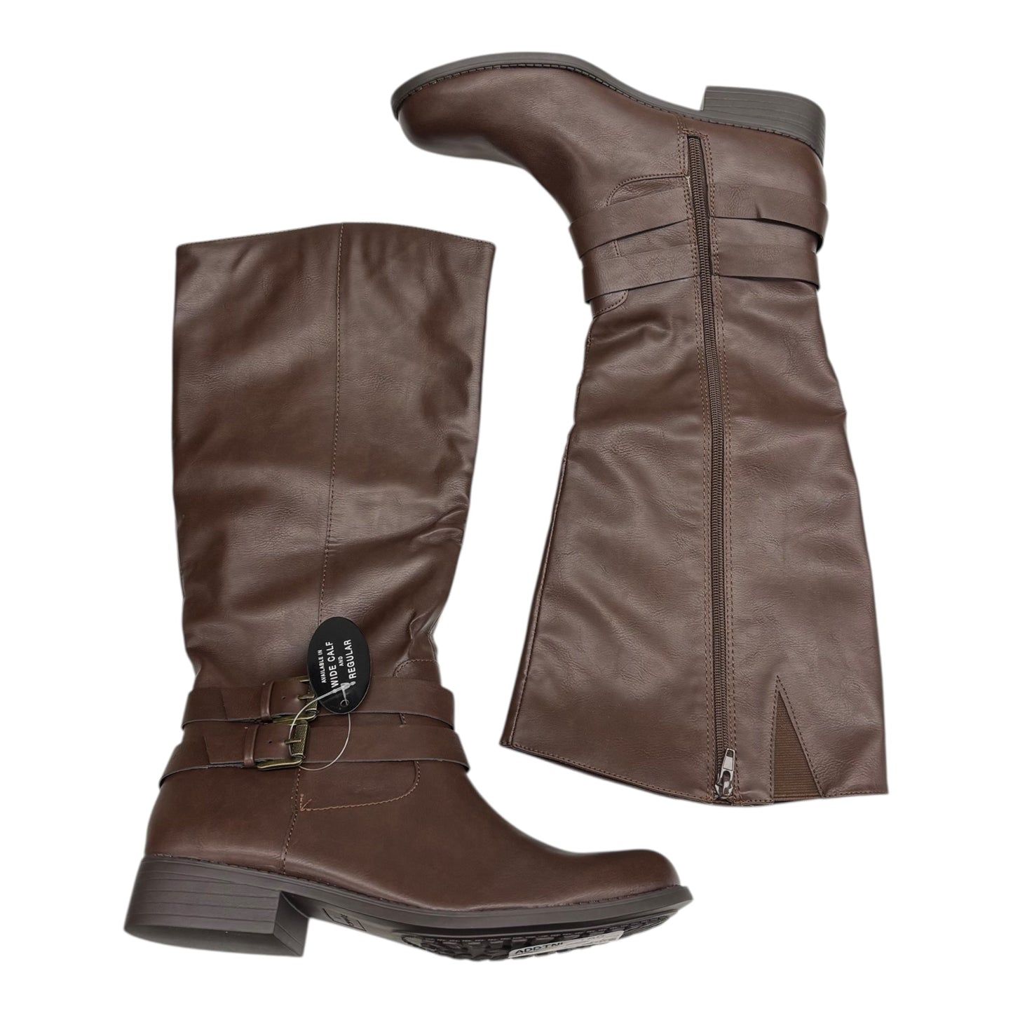 Boots Knee Heels By Style And Company In Brown, Size:11