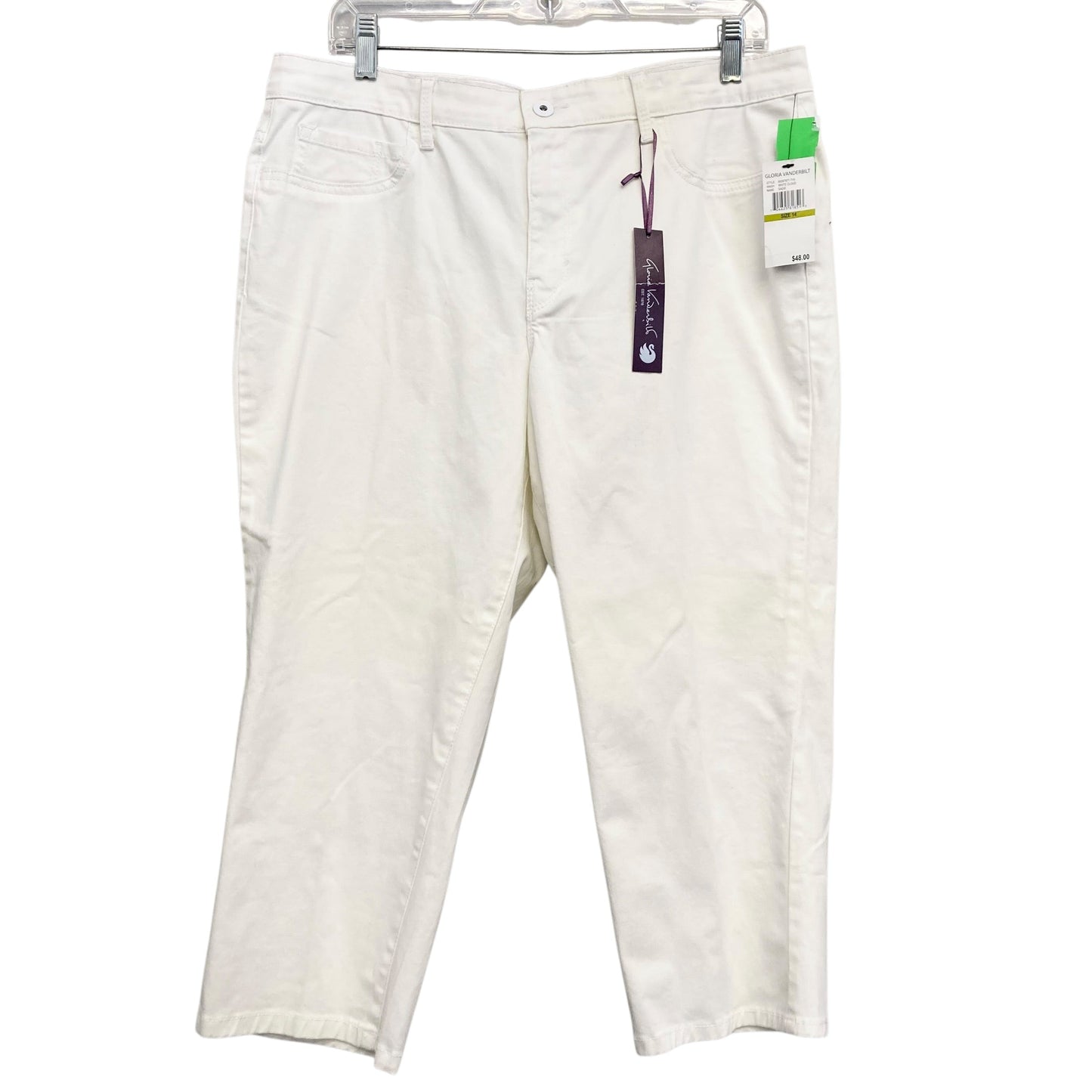 Pants Cropped By Gloria Vanderbilt In White, Size:14