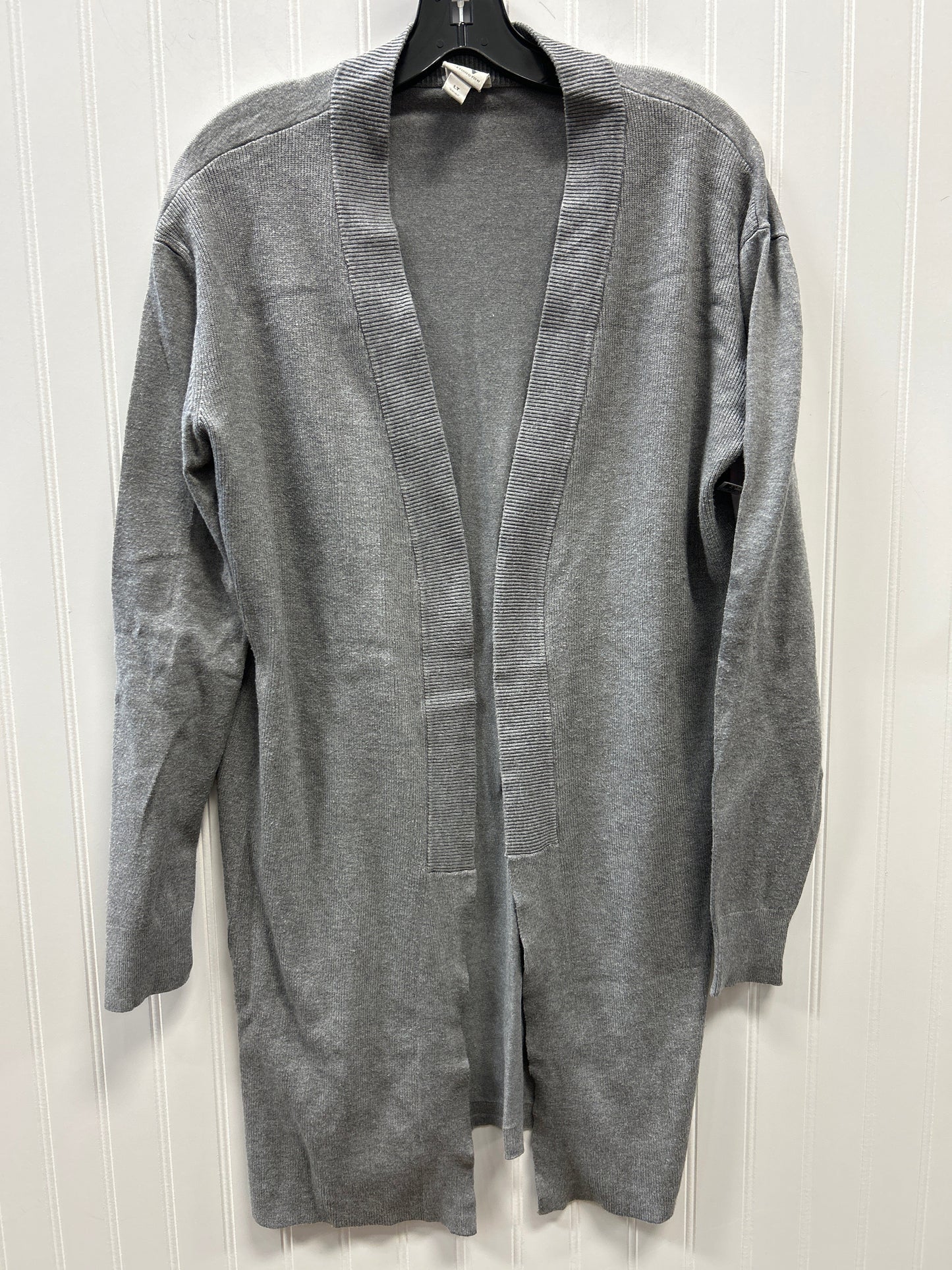Sweater Cardigan By Worthington In Grey, Size:L