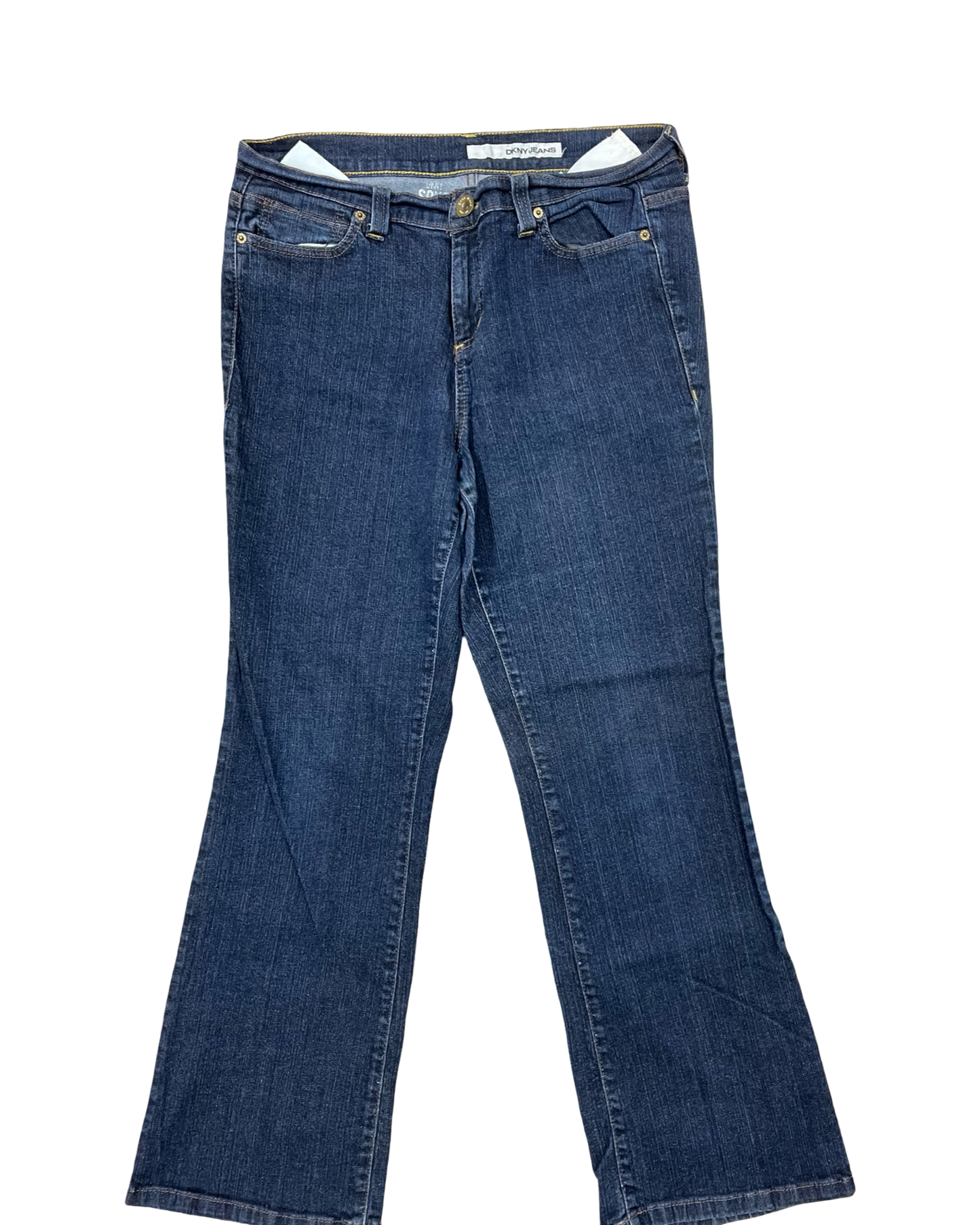 Jeans Boot Cut By Dkny In Blue Denim, Size:14