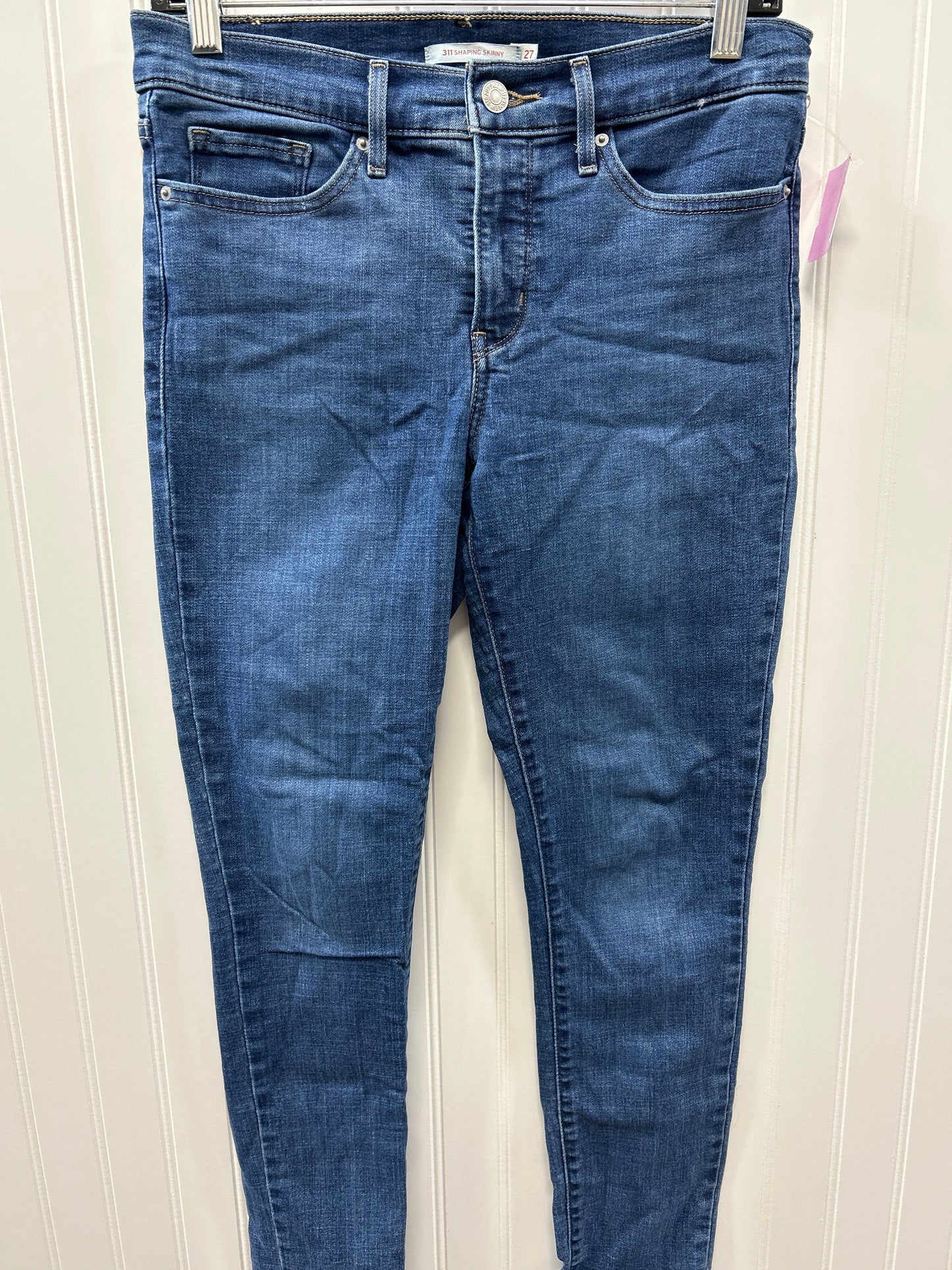 Jeans Skinny By Levis In Blue Denim, Size:4