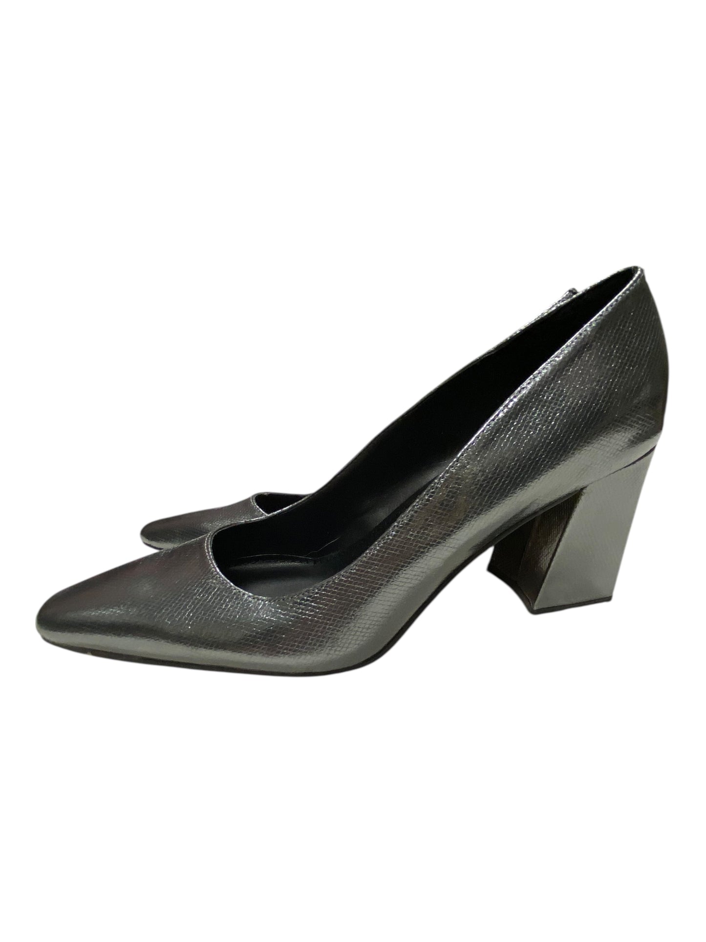 Shoes Heels Block By Marc Fisher In Silver, Size:8.5