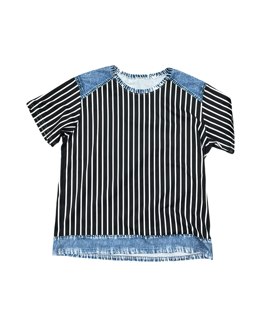 Top Ss By Shein In Black & Blue, Size:Xl