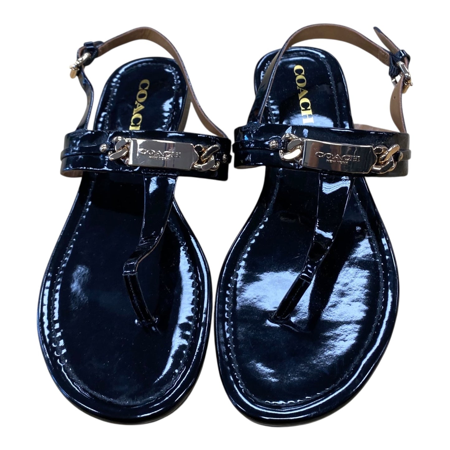 Sandals Designer By Coach In Black, Size:7.5