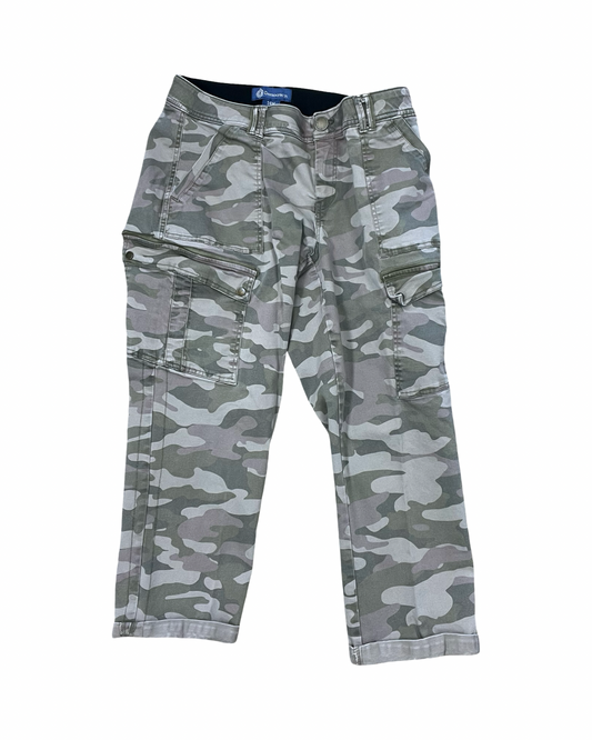 Pants Cropped By Democracy In Camouflage Print, Size:14