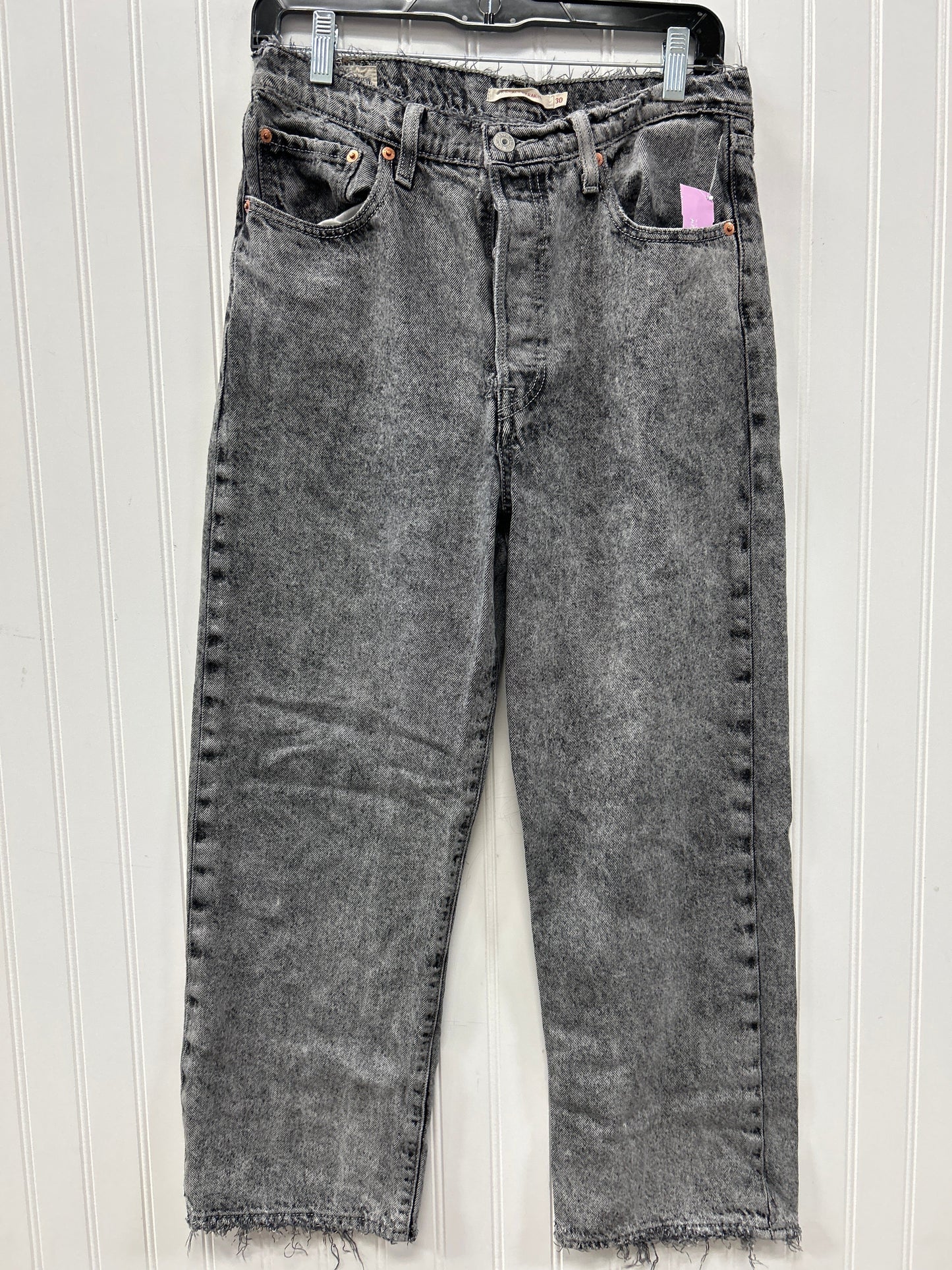 Jeans Straight By Levis In Grey Denim, Size:8