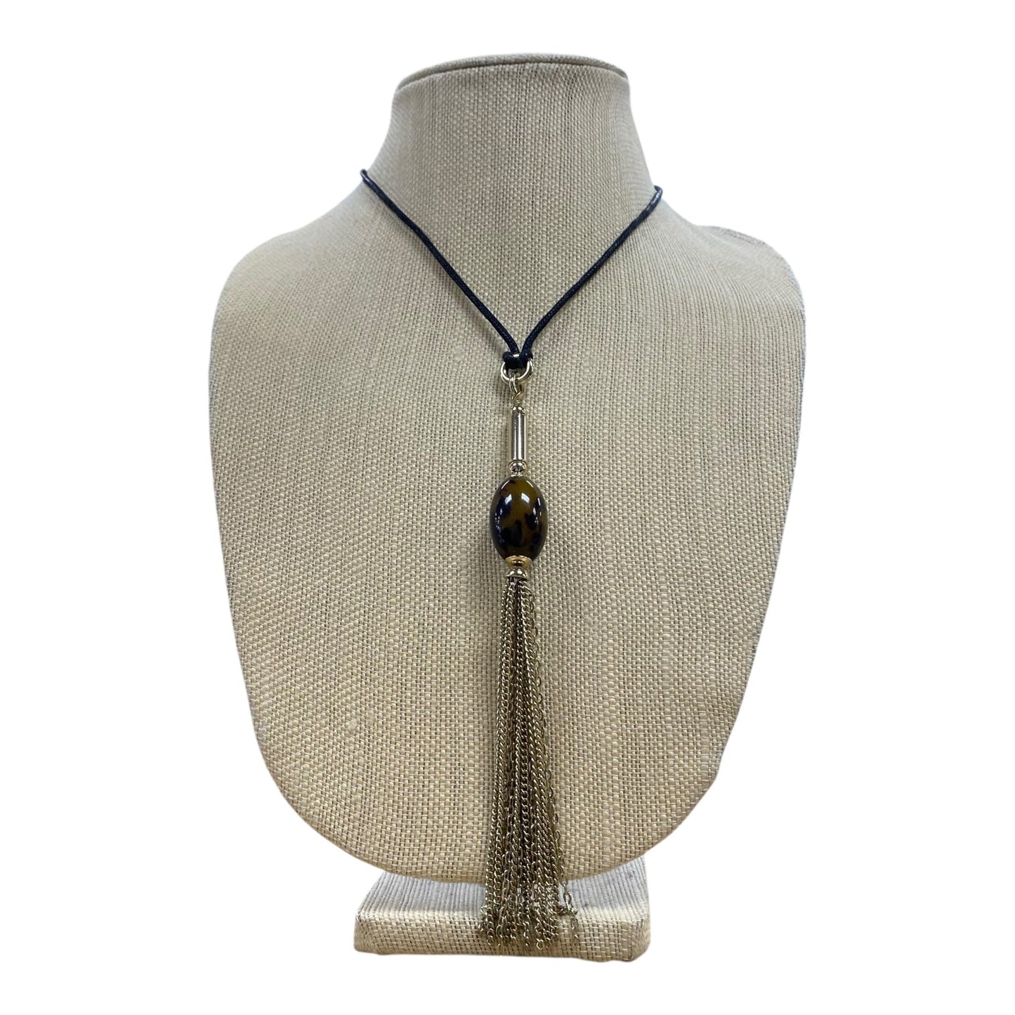 Necklace Pendant By Chicos In Black & Brown