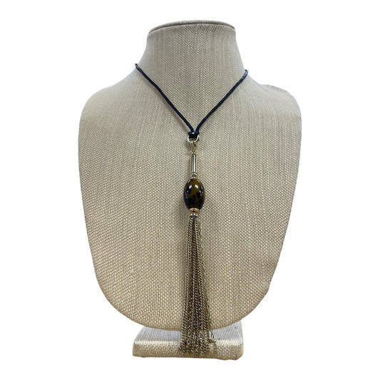 Necklace Pendant By Chicos In Black & Brown