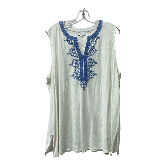 Top Sleeveless By J. Jill In White, Size:2X