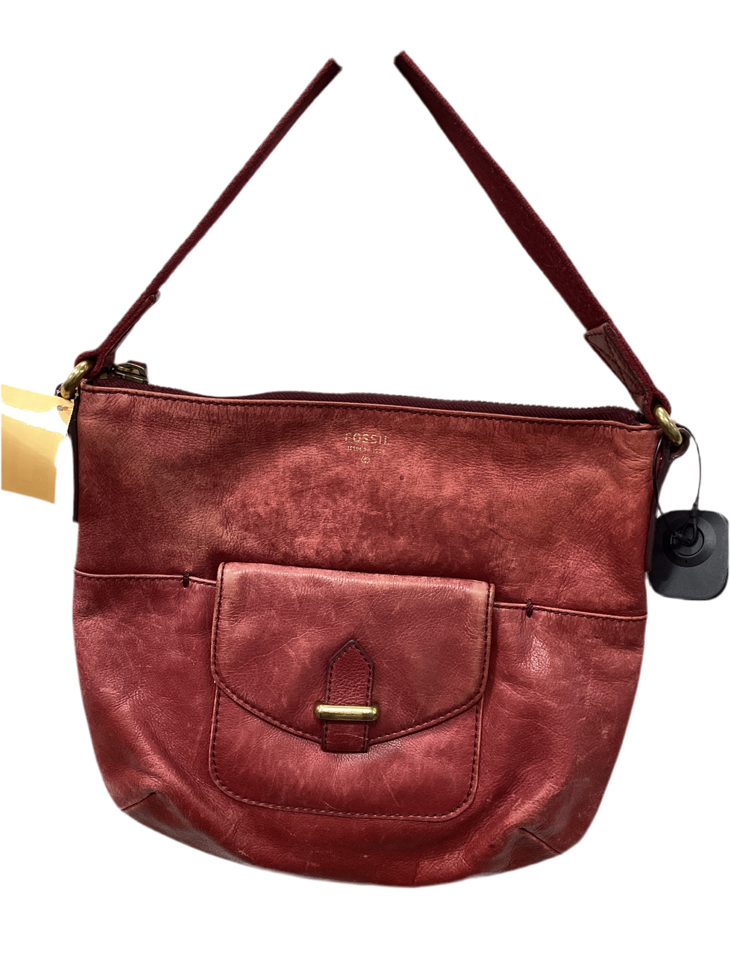 Handbag By Fossil In Red & Silver, Size:Medium