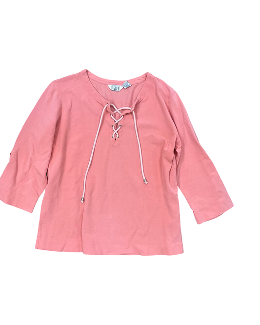 Top 3/4 Sleeve By Keren Hart In Coral, Size:L