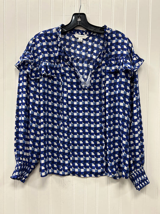 Blouse Ls By Counterparts In Blue, Size:S