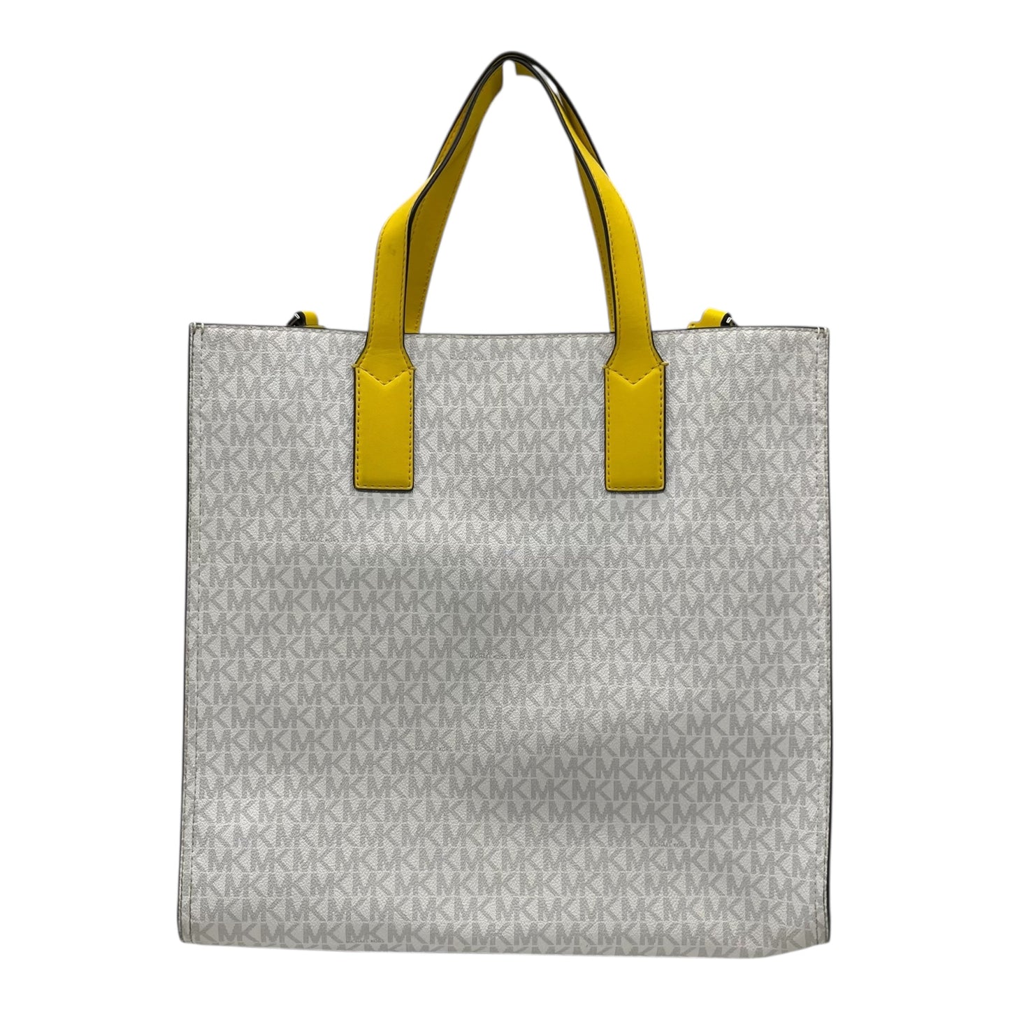 Handbag Designer By Michael Kors In White & Yellow, Size:Large
