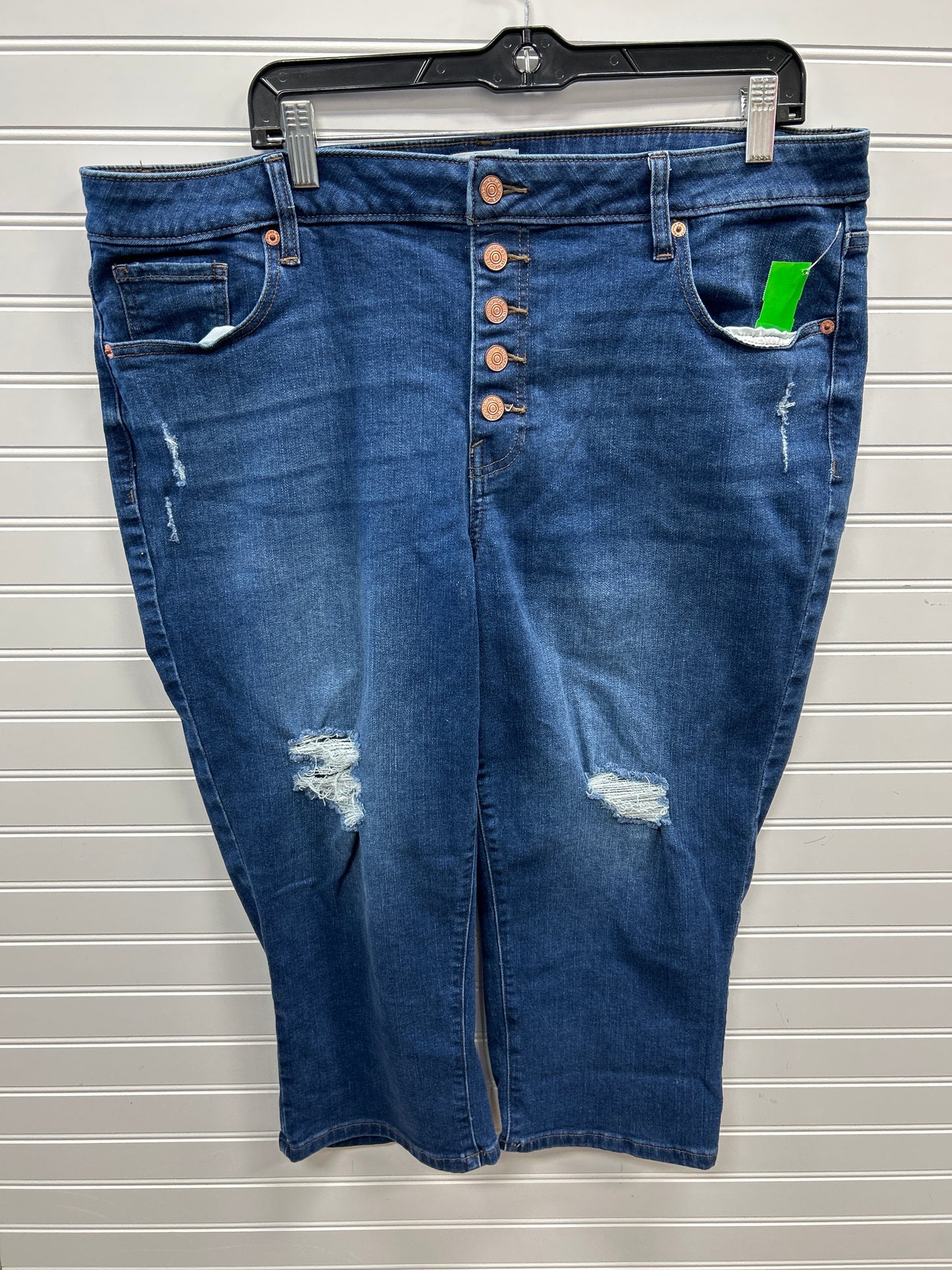Capris By Maurices In Blue Denim, Size:20