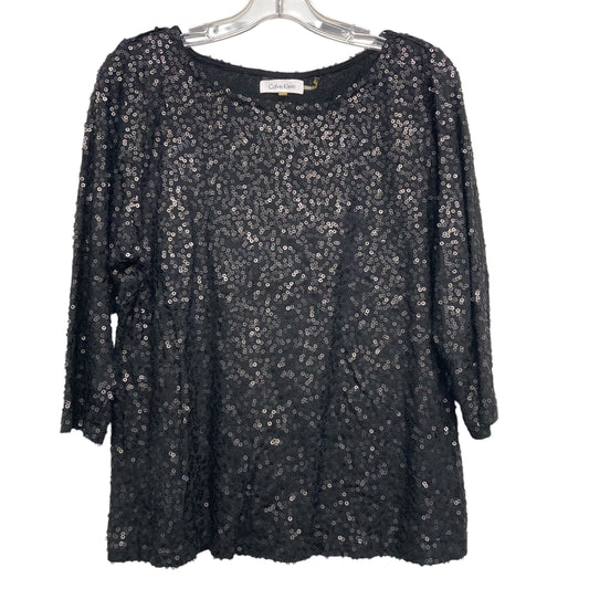 Top Ls By Calvin Klein In Black, Size:Xl