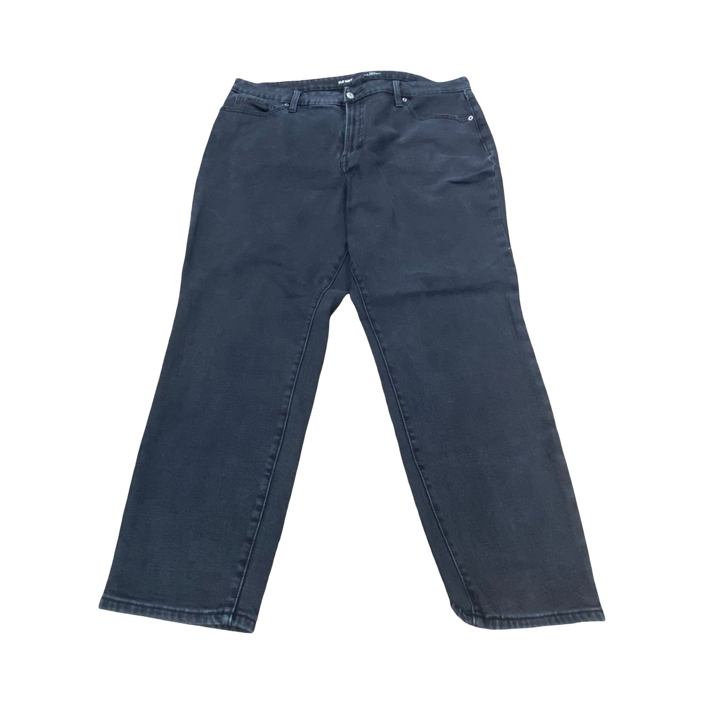Jeans Straight By Old Navy In Black Denim, Size:18