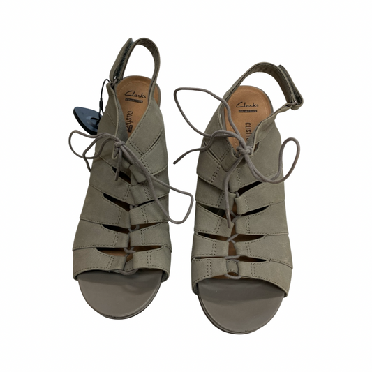 Sandals Heels Block By Clarks In Green, Size:10