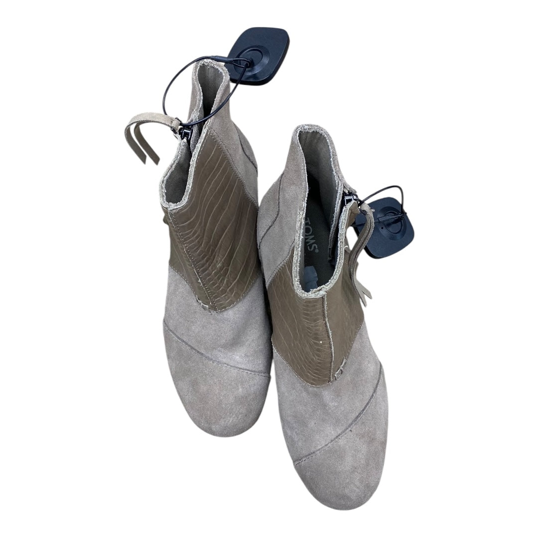 Boots Ankle Heels By Toms In Taupe, Size:7.5