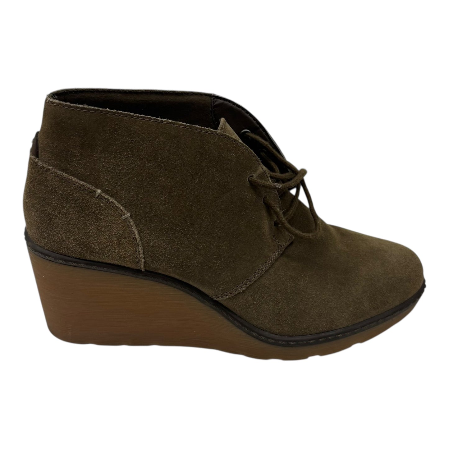 Boots Ankle Heels By Clarks In Green, Size:6.5