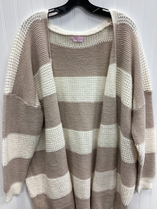 Sweater Cardigan By Pink Lily In Cream, Size:Xl