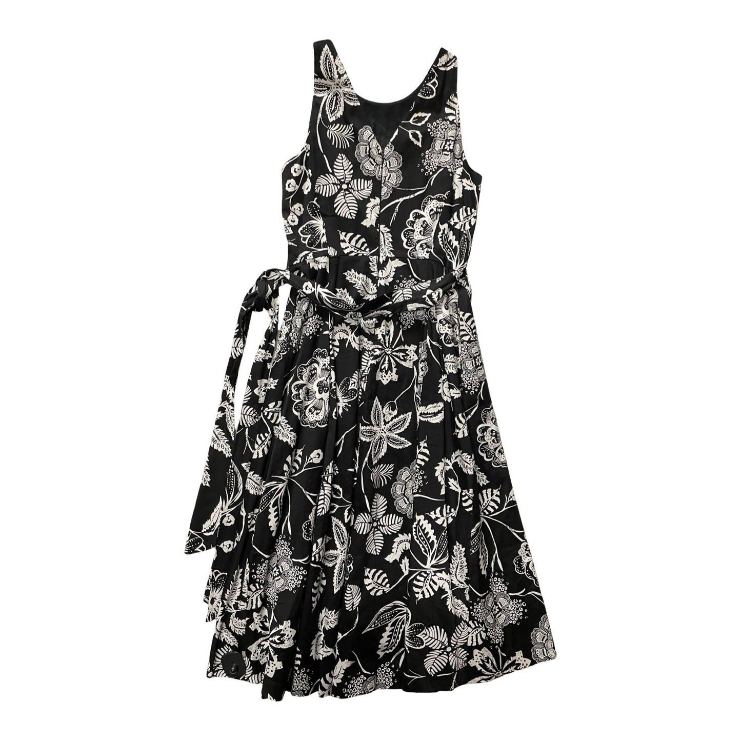 Dress Casual Midi By Tahari By Arthur Levine In Black & White, Size:4