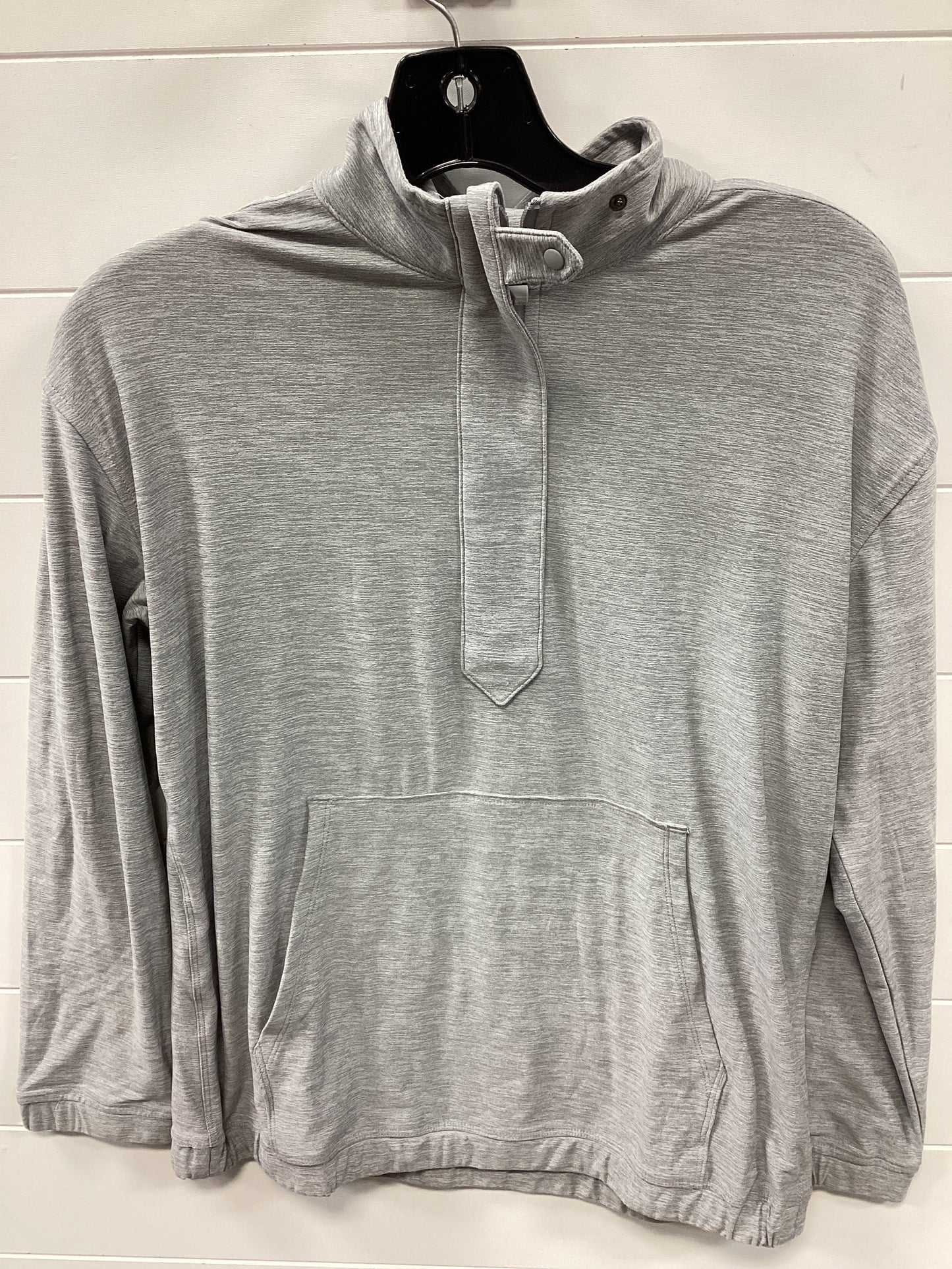 Athletic Top Ls Collar By Lands End In Grey, Size:Xs