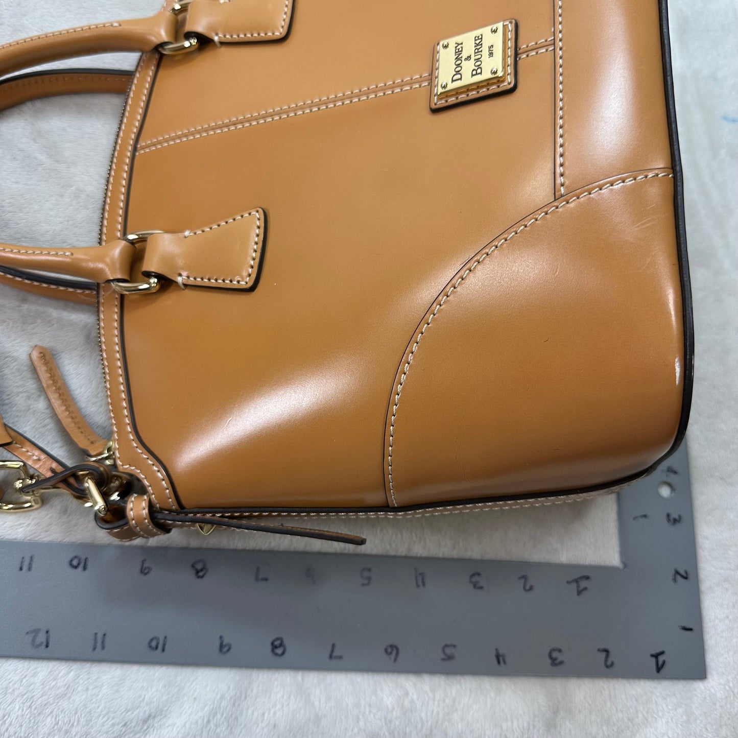 Domed Satchel Handbag Designer By Dooney And Bourke, Size: Medium