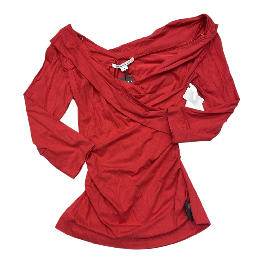 Top 3/4 Sleeve Designer By Diane Von Furstenberg In Red, Size:M