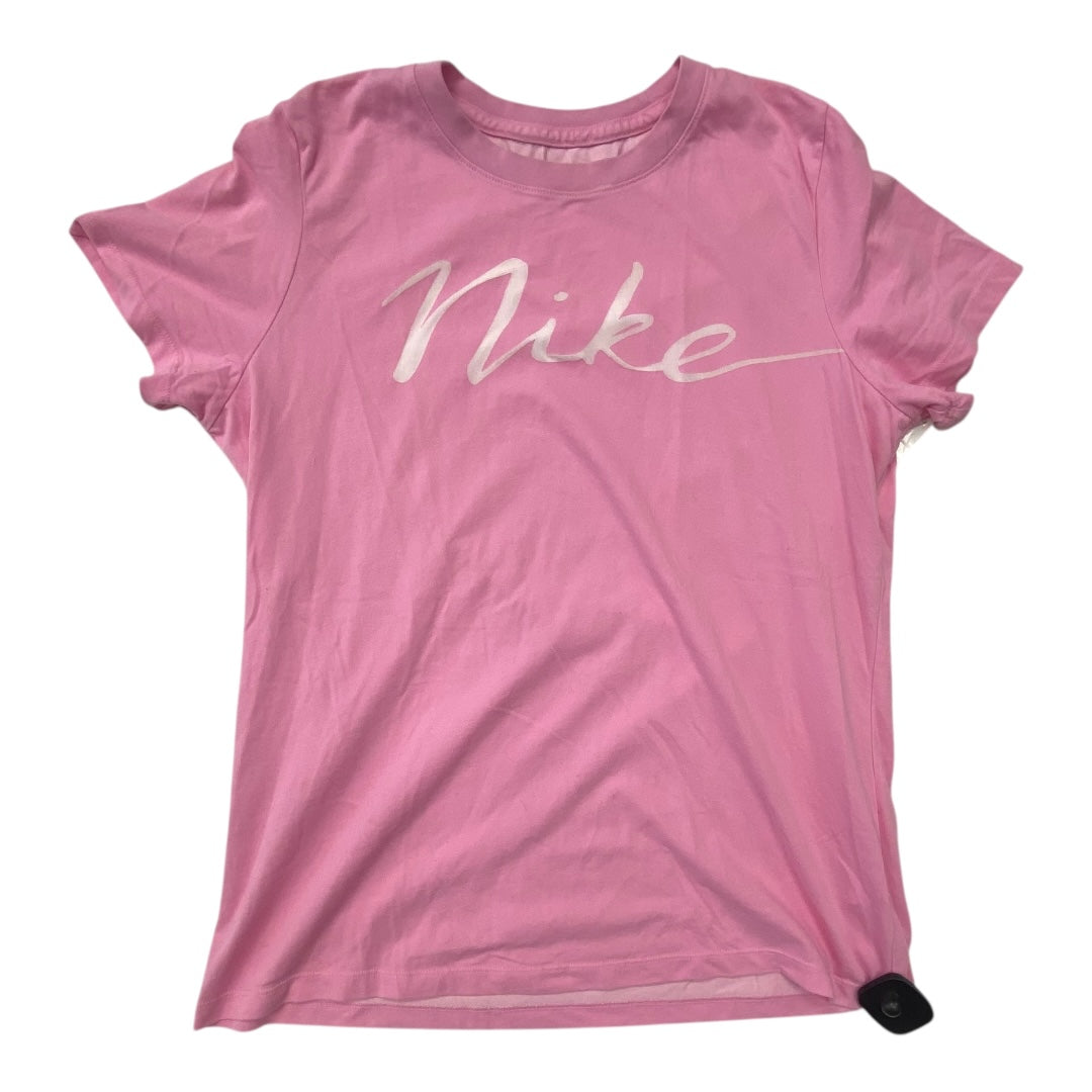 Athletic Top Ss By Nike In Pink, Size:L