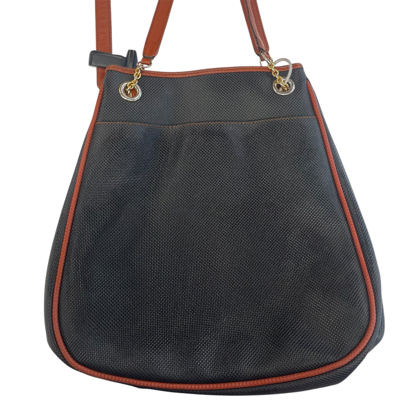 Handbag Luxury Designer By Bottega Veneta In Black & Brown, Size:Small