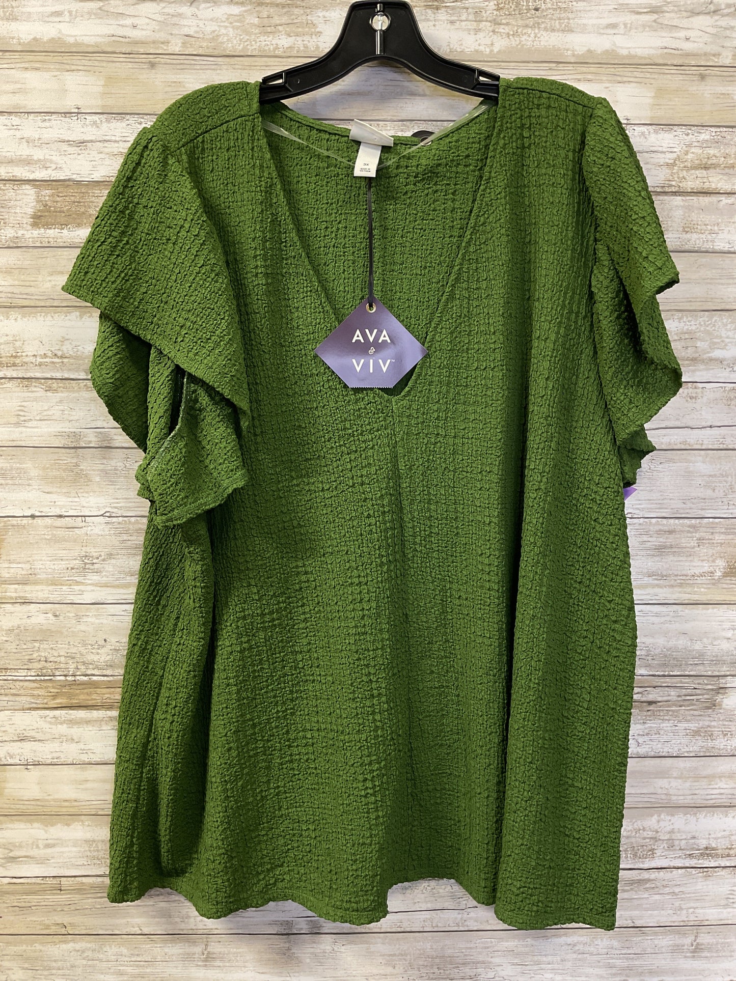 Top Ss By Ava & Viv In Green, Size:3X