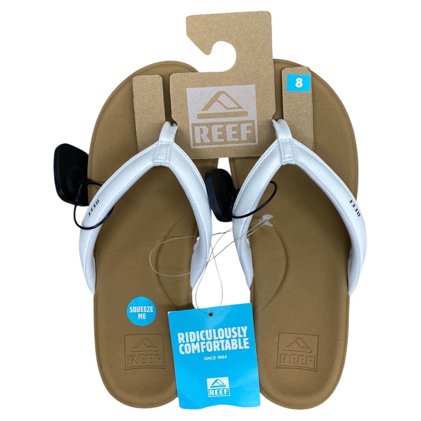 Sandals Flip Flops By Reef In Brown & White, Size:8
