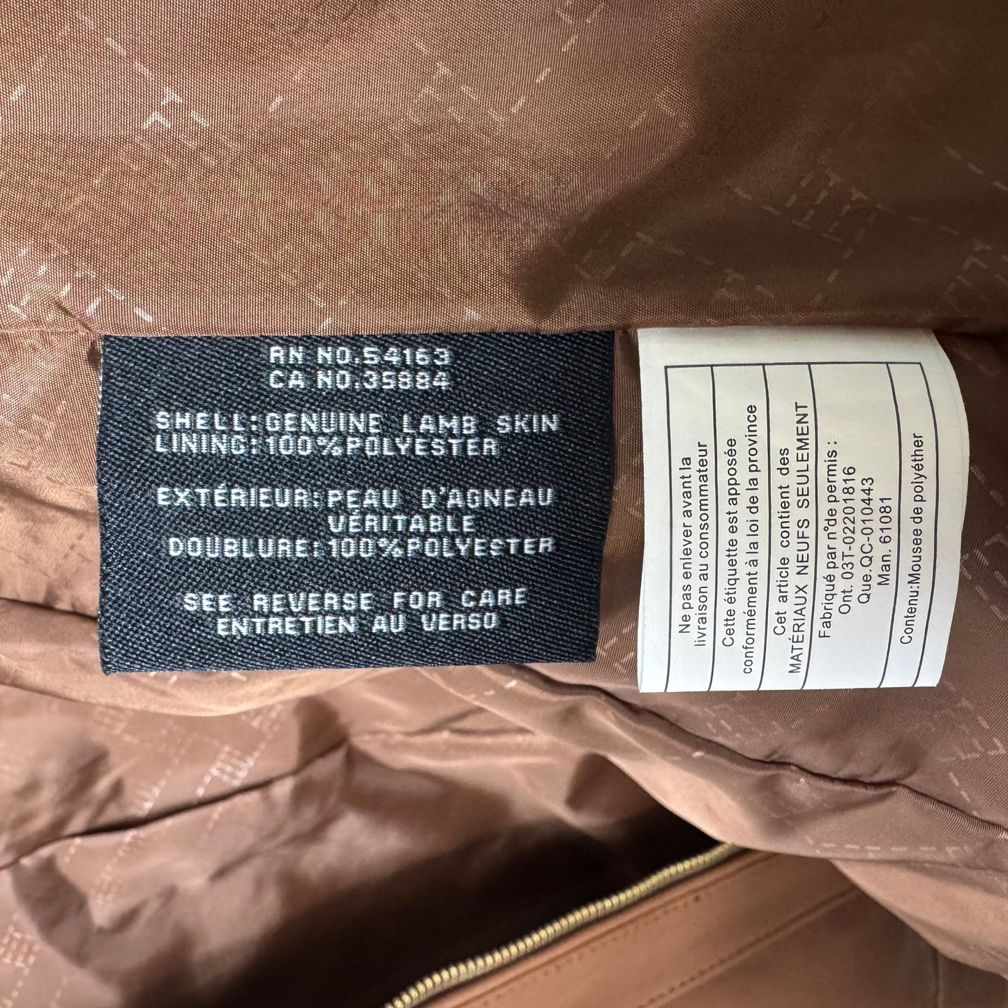 Women's Curved-Seam Leather Jacket By Cole-haan In Brown, Size: M